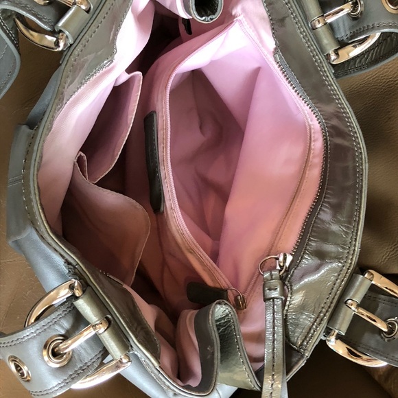 Coach, Soho, Pleated Tote, Grey Leather, Silver tone Hardware Accents, GUC - Picture 11 of 16